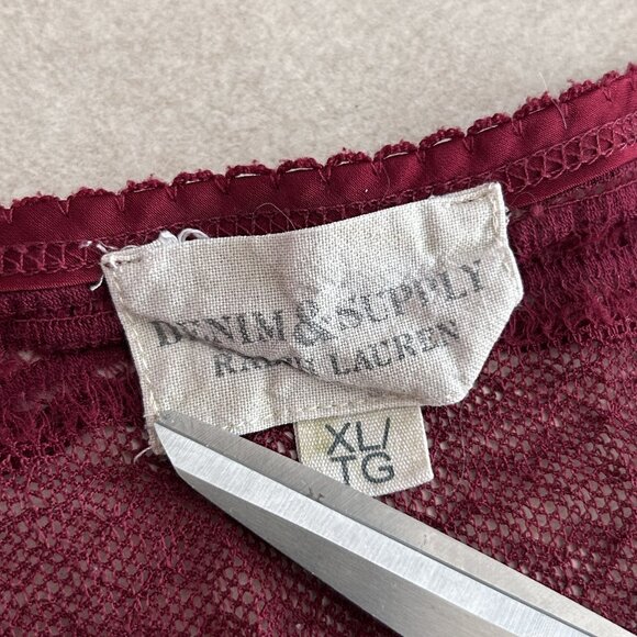 Denim & Supply Ralph Lauren Stretch-Lace Scoop Neck Henley ASO Katherine Pierce - Picture 5 of 9